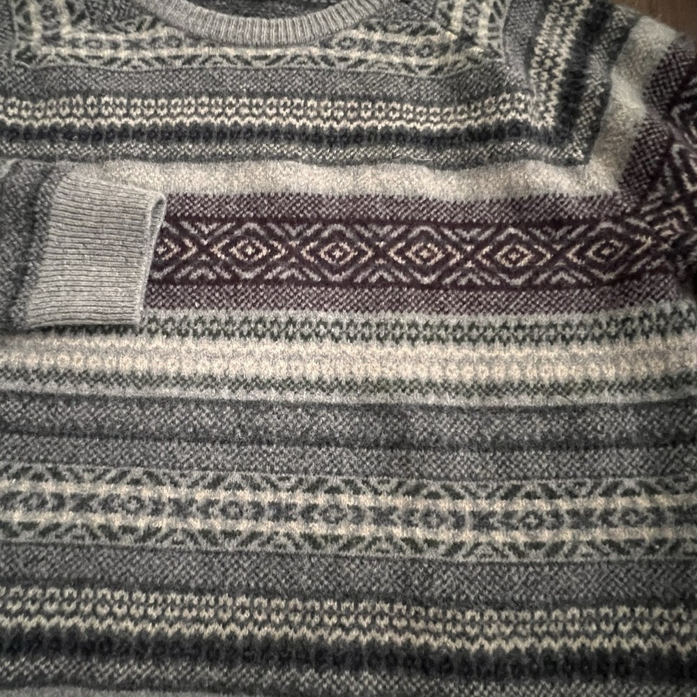 Goodthreads Men's 100% Lambswool Fair Isle Crewneck Sweater Large‎ Preppy Soft - Picture 5 of 9